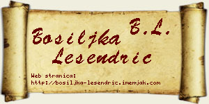 Bosiljka Lesendrić vizit kartica